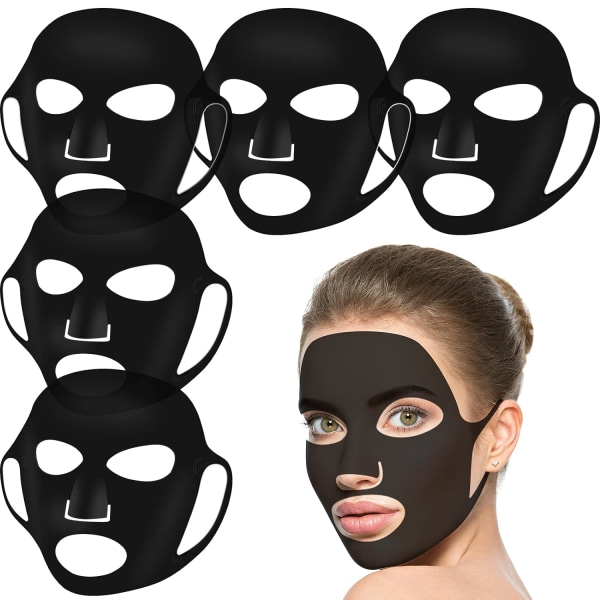 5 stykker genanvendelig silikone ansigtsmaske ansigtsmaske cover Silikone hudmaske