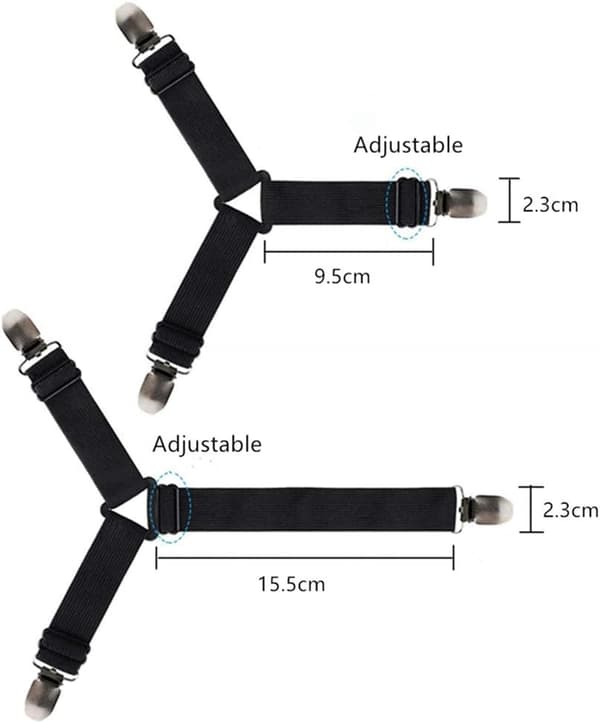 Sengespenner 8 stk trekant montert lakenfeste elastisk