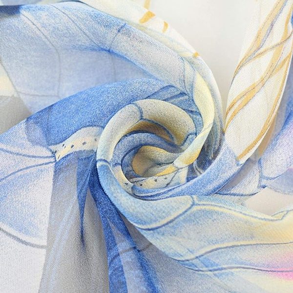 Sininen, 160 * 50cm Naisten Silkkhuivi Naisten Huivi Chiffon Elegantti
