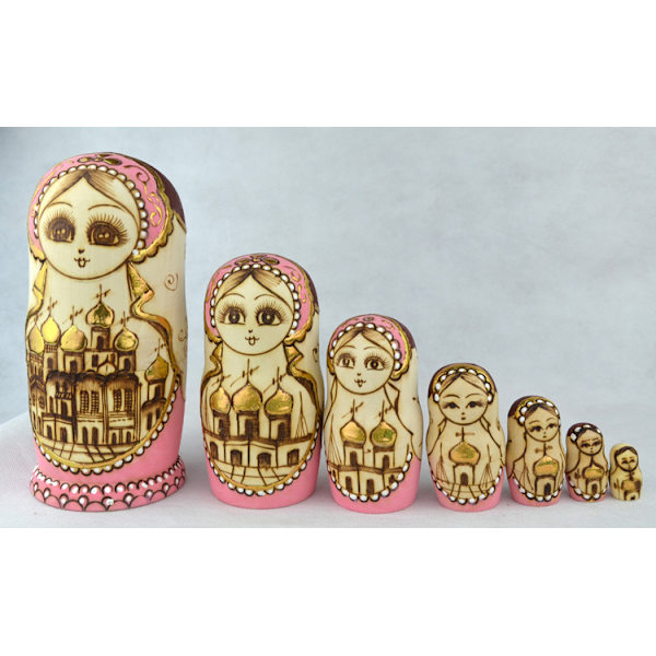 Nesting Dolls, 7 stycken, Matryoshka Ryska Dockor Serie 7 Stycken Målade Träddockor? Handgjorda, Presenter, Leksaker K