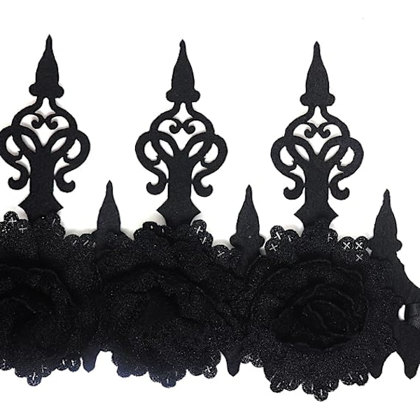 Halloween Rose Gothic Garland Crown Hovedbånd til Kvinder, Piger, Voksne Witcher Makeup Hår A