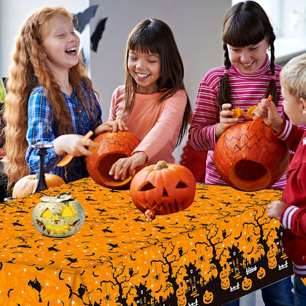 （1）2 kappaletta Halloween-pöytäliina Halloween-kauhupöytäliina Vedenpitävä Suorakulmainen Halloween-koriste