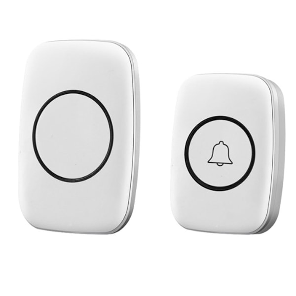 One-to-one Radio Doorbell, Long-distance Electronic Remote Control Doorbell White