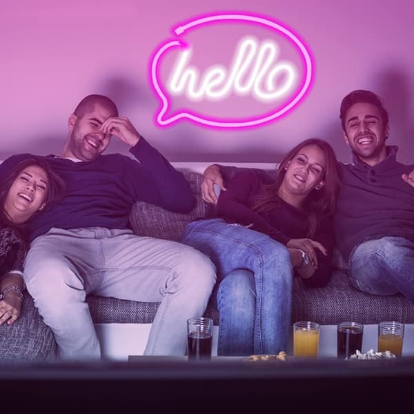 Neon skylt, Hello Neon Lights LED Neon Lights Sovrum USB eller Batte