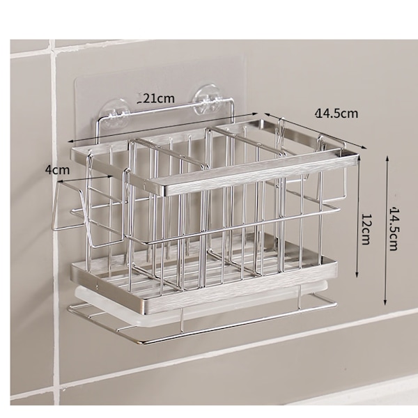 Vit - 20 * 15 * 14 cm diskhoorganiser, väggförvaring för svampar