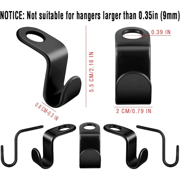 Tøjstangskrog, Sort 20-pack