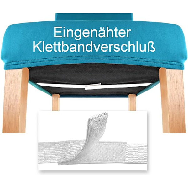 (Turkoosi) 4 kpl Venyvät Tuolinpäällisiä - Pyöreä ja Kulmikas Selkänoja