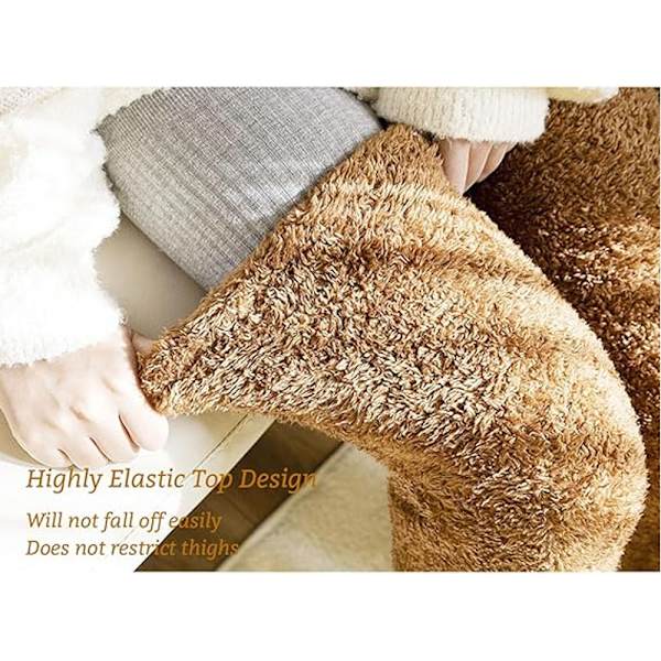 Strømper, dame fleece strømper - Brun Brown
