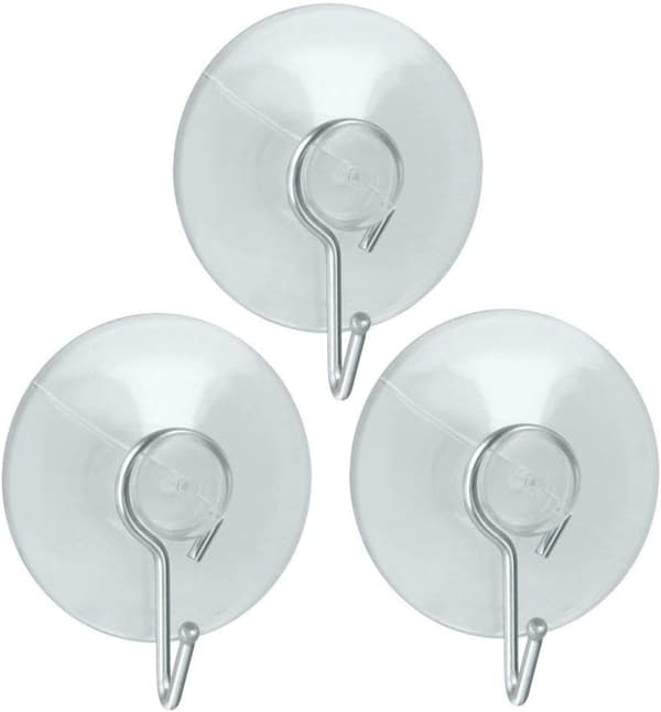 Set med 3 sugkoppskrokar