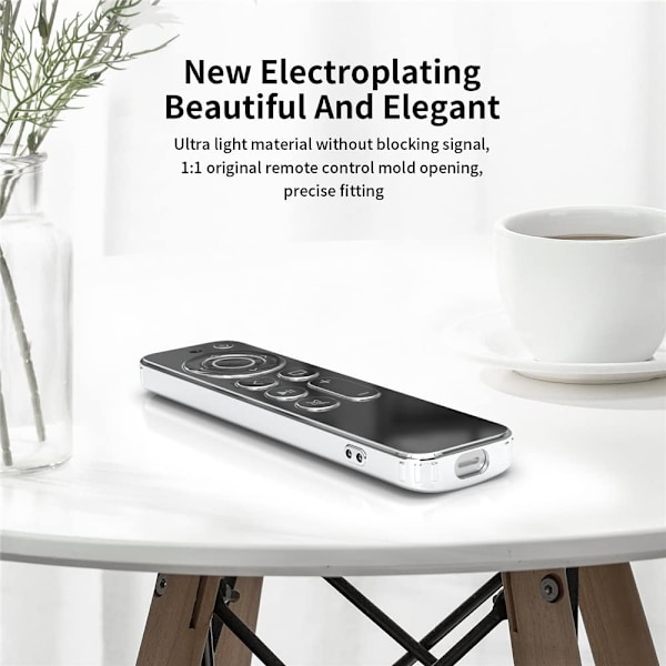 Apple TV-fjärrkontrollfodral (transparent) 4k 2021 Mjukt TPU-skyddsfodral, reptåligt
