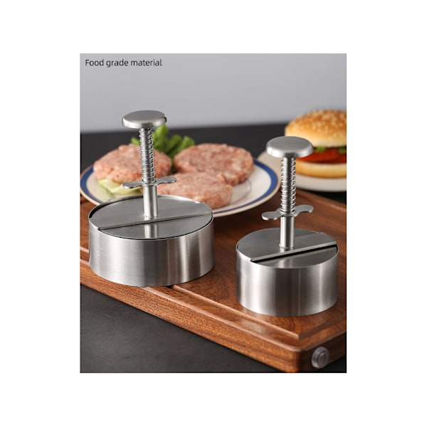 304 Rostfritt Stål Rund Kött Press Burger Kött Press Kök Verktyg 8.8CM