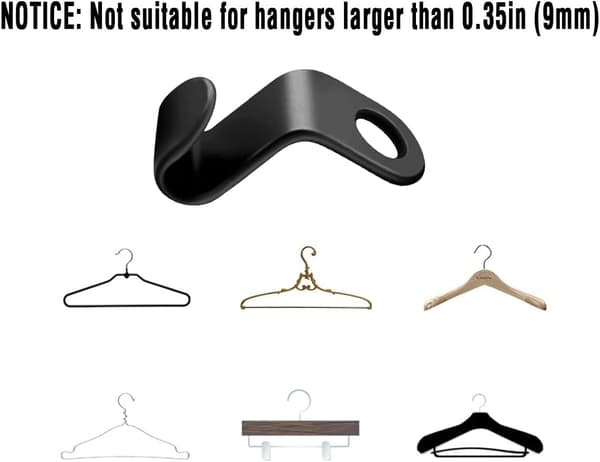 Klädhängare Rack Krokar, Svart 30-pack