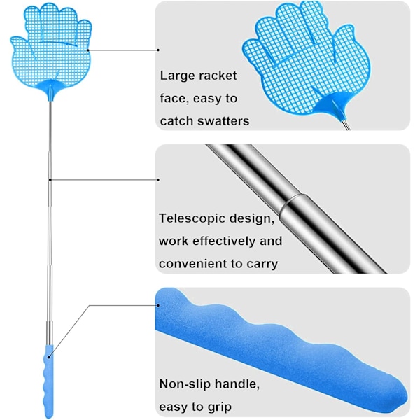 2 stycken flugsmällare, flugsmällare i plast, flugsmällare i olika färger