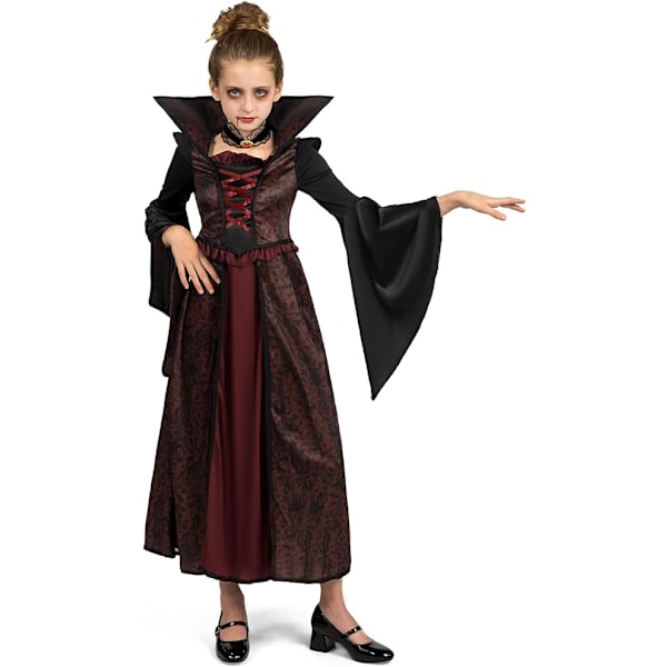 Kostyme for jenter, middelalder 8-10 år, kongelig vampyrkostyme