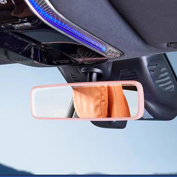 Silikonram för backspegel, lämplig för Tesla Model 3/Y, backspegelskydd, rosa biltillbehör