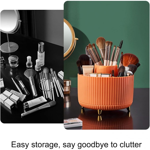 360° roterende makeup-arrangør til kosmetik, smykker til toiletbord, soveværelse, kontorartikler, opbevaring