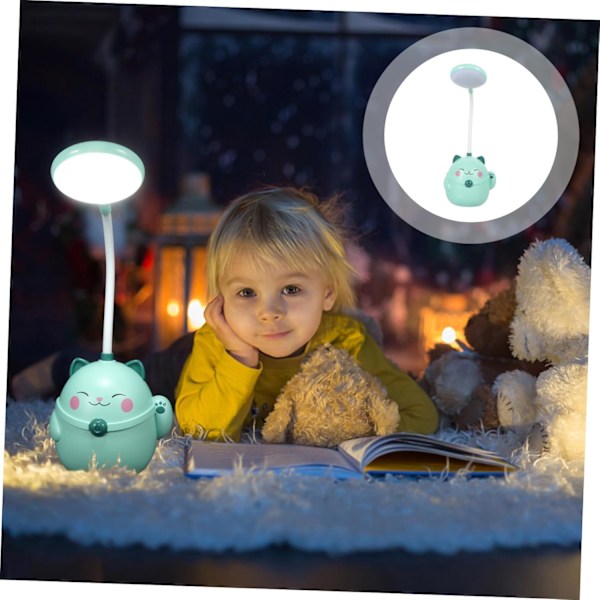 Lykkekatt Bordlampe Nattelys for Jenter Justerbar Skrivebordslampe Nattelys for Jente Liten Lampe for Barn LED Leselys