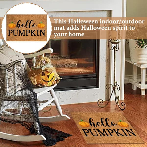 Halloween dörrmatta, pumpaformad dörr, halkfri ytterdörr -