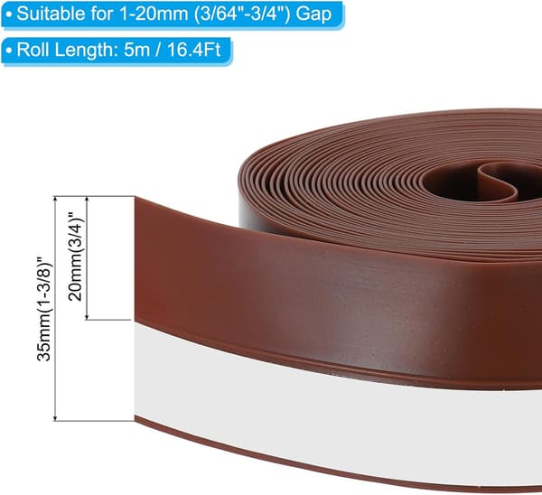 5m TPE dørtetning brown
