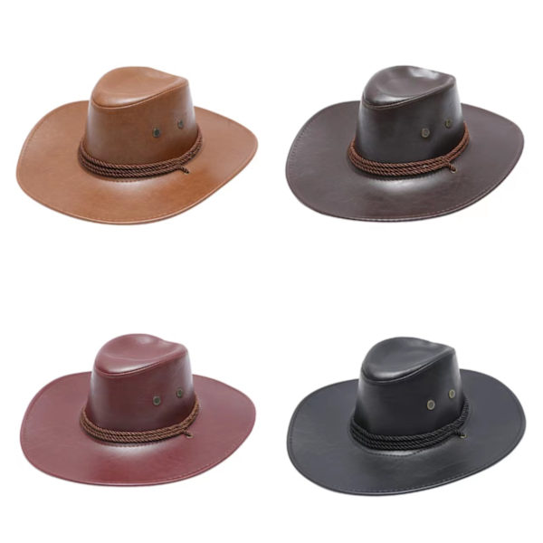 Læderhat Western Hat Cowboy Hat Australsk Hat Læder G