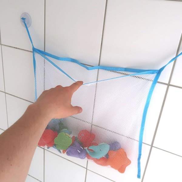 Baby Badelegetøjs Organizer (45cm*35cm) Legetøjs Opbevaringspose til Badeværelse og Badekar, Mesh Opbevaringsnet til Brusetilbehør B