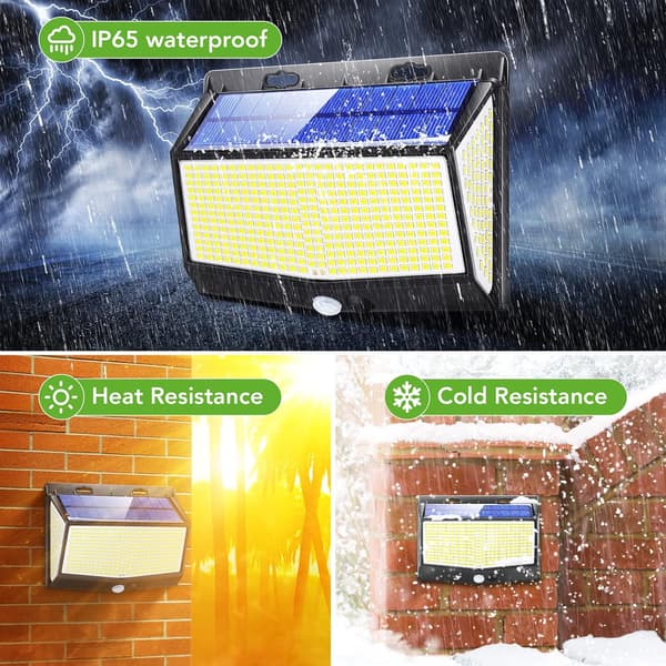 Set med 4 Solcellslampor för Utomhus, [468 LED 2000 Lumen 2-pack] Lu B