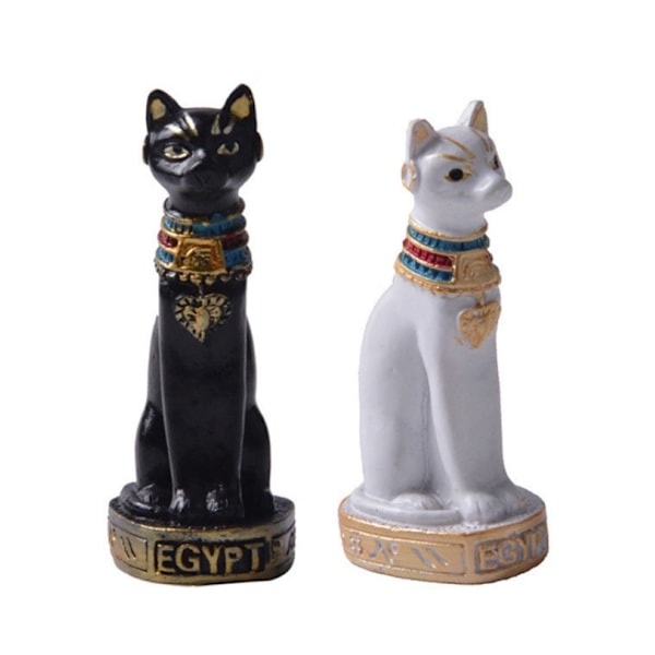 Hvid Lille - Bastet Akvarium Dekorationer Gamle Egypten Fisk Tank Dekorationer Kat Gudinde Skulptur Figur