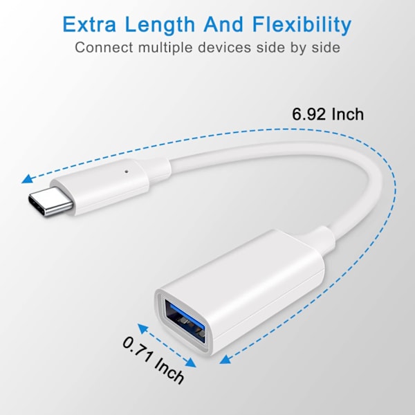 2 st vita USB C hane till USB 3.0 hona adapter 2-pack, Thunderbo