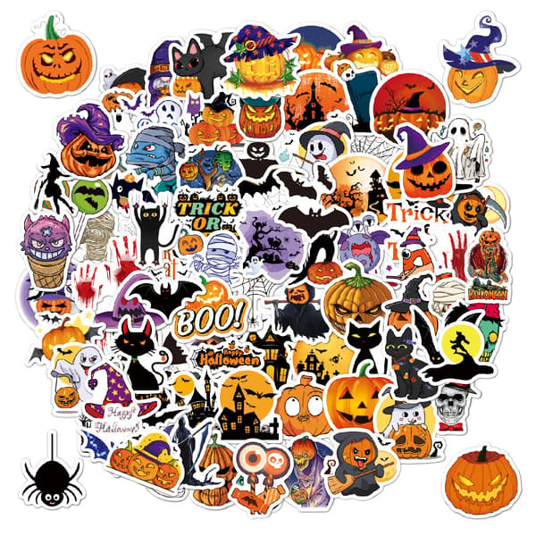 Halloween-skräckdekaler 2024, 100 st I