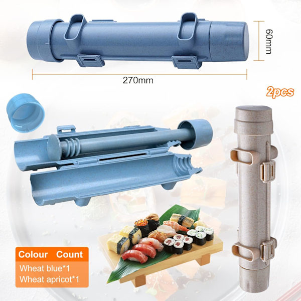2 stk. Sushi-apparat, Sushi Bazooka Sushi-maskine, Velegnet til