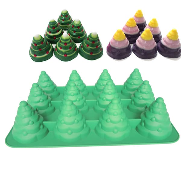 Silikonform 3D Juletre kake sjokolade kjeks