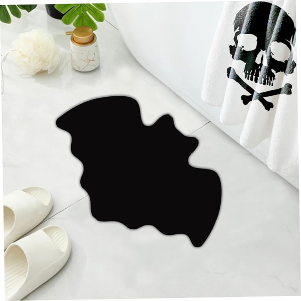 Halloween badematte 19,69x31,50 tommer sklisikker flaggermusmatte Halloween superabsorberende gotisk badematte flaggermus