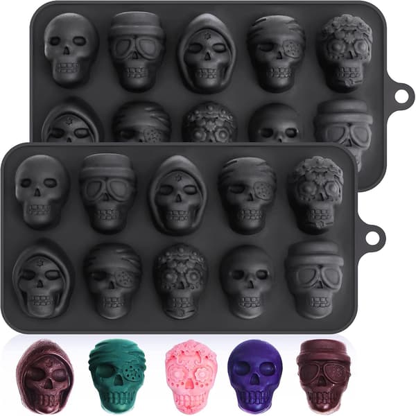 2 stk. Halloween silikone chokolade kranieforme