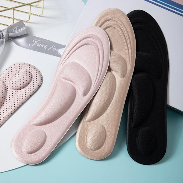 Storlek Kvinna 35-40 4D INSOLE KVINNA - BEIGE - Ortopediska Minnesskum Innersulor Smärtlindring - Beige