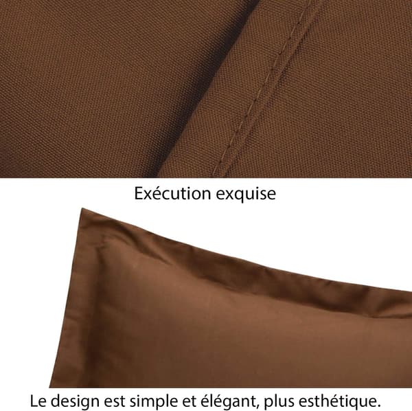 74*48cm flade brune pudebetræk med flæser, sæt af 2 super bløde mikrofiber pudebetræk