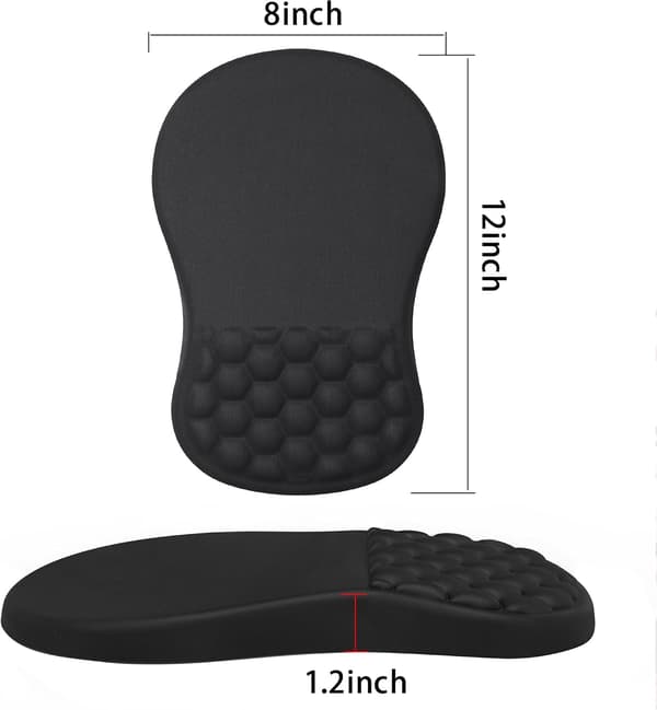 Ergonomisk musematte med håndleddstøtte, musematte med minne skum og