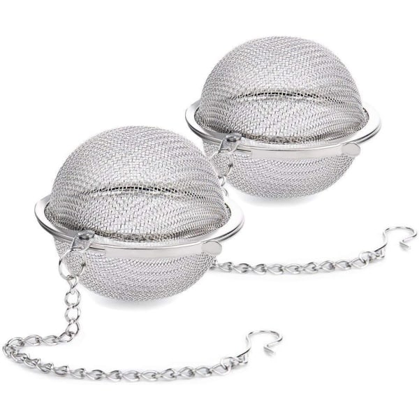2 stk rustfritt stål mesh teball infuser, løs te infuser