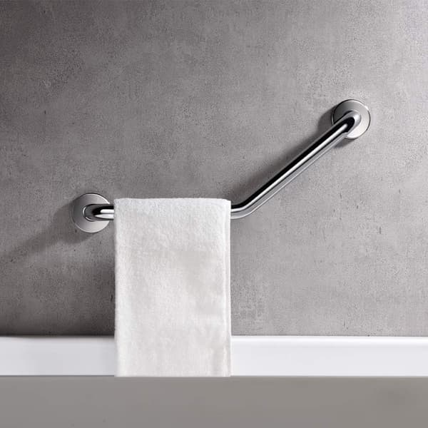 Dusjgrep 40cm, Baderomshåndtak, Krom, Rustfritt Stål, Sølv