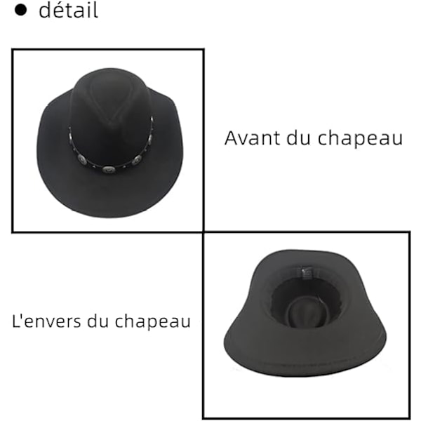 Sort Kvinde Cowboy Hat Mænds Jazz Western Hat K