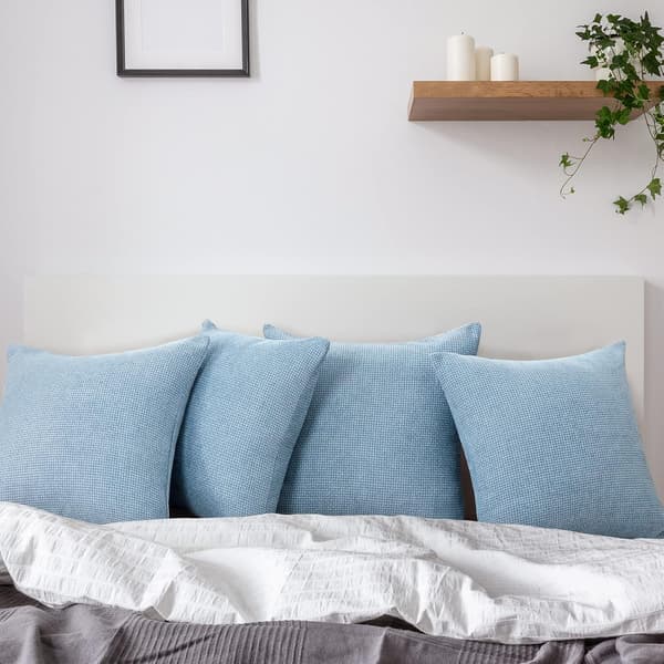 Ljusblå - Set med 2 Kuddfodral 45x45cm Kuddfodral Soffa Kuddeöverdrag