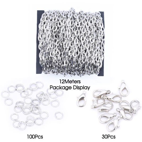 39,4 fot kedja Bijoux Creation 2*3mm järnhalsbandskedja med 1