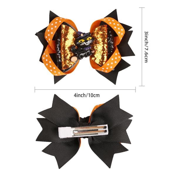 4 stk Halloween hårklips for barn, festlig sløyfehodeplagg