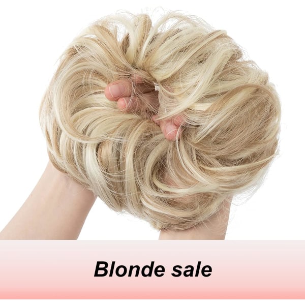 (Dirty Blonde) Chignon-hårstycke Stora hårstycken Lockigt vågigt hår