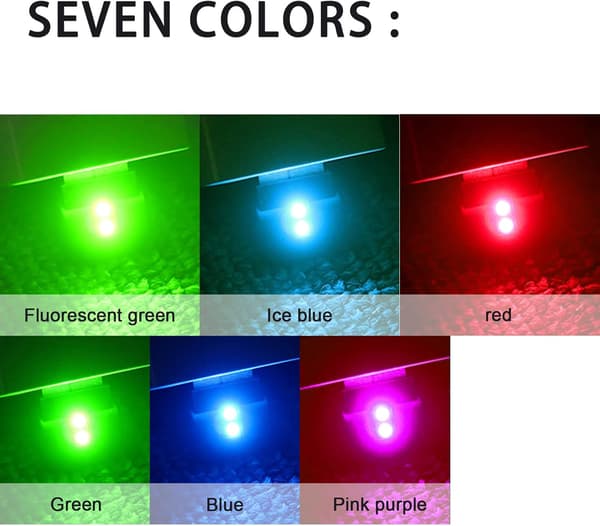 USB-bilens omgivelsesbelysning, Mini 7 farger knappkontroll LED Modeli
