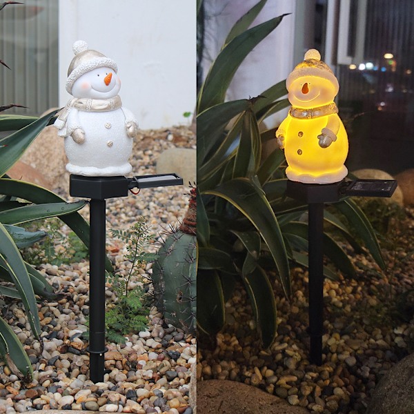 LED-aurinkovalot Ulkona Lumimies Muotoinen Puutarha Joulukoristeet Piha Nurmikko Maisema Koristevalot H