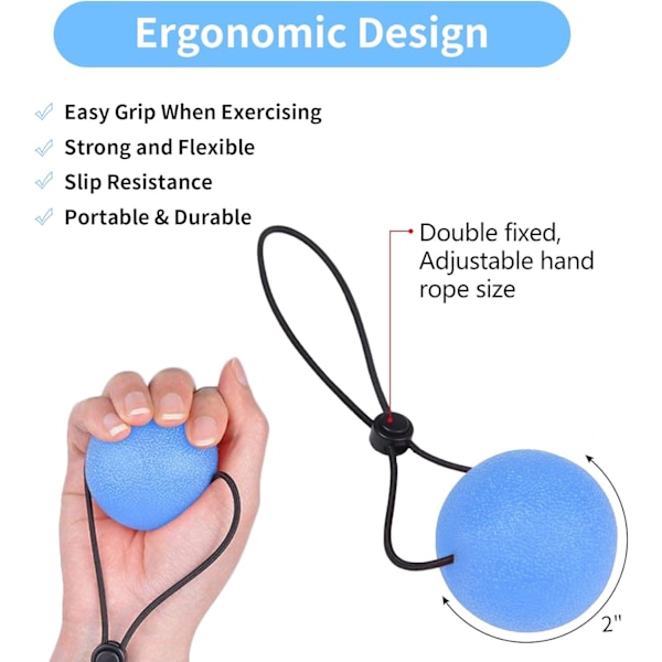 5-pack Stressbollar 5,3 cm Portabla Klämbollar för Stresslindring Stärker Handövningar och Lindrar Spänningar
