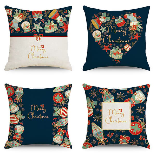 Jul Kuddeöverdrag 45x45 Set om 4 (Stil 23)