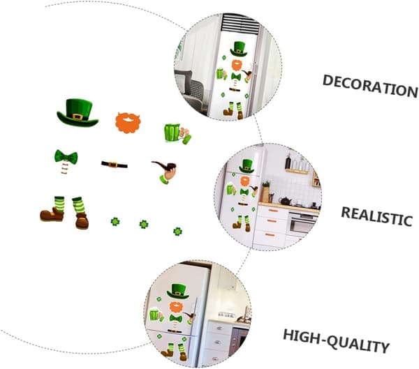 1 set av Patricks Day-magneter med olika motiv