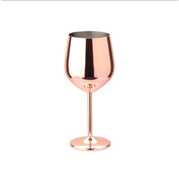 （rosa）Rødvinsglass i rustfritt stål, uknuselig metallstammevin