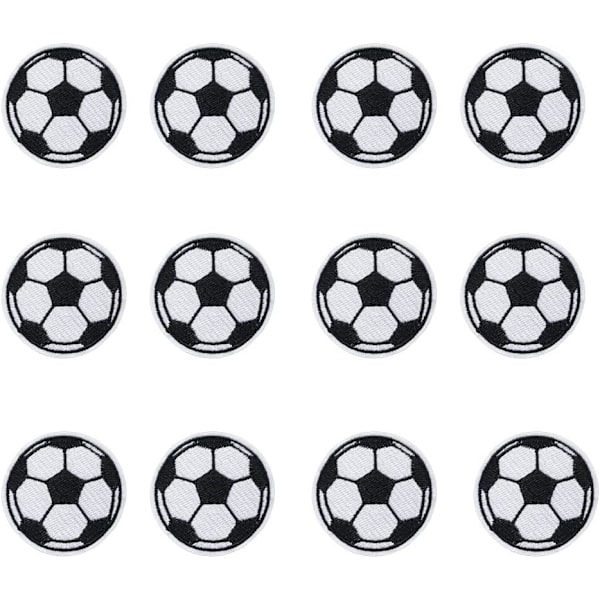 12 stk. (6,3 cm) boldmærker fodbold bold strygemærker f H
